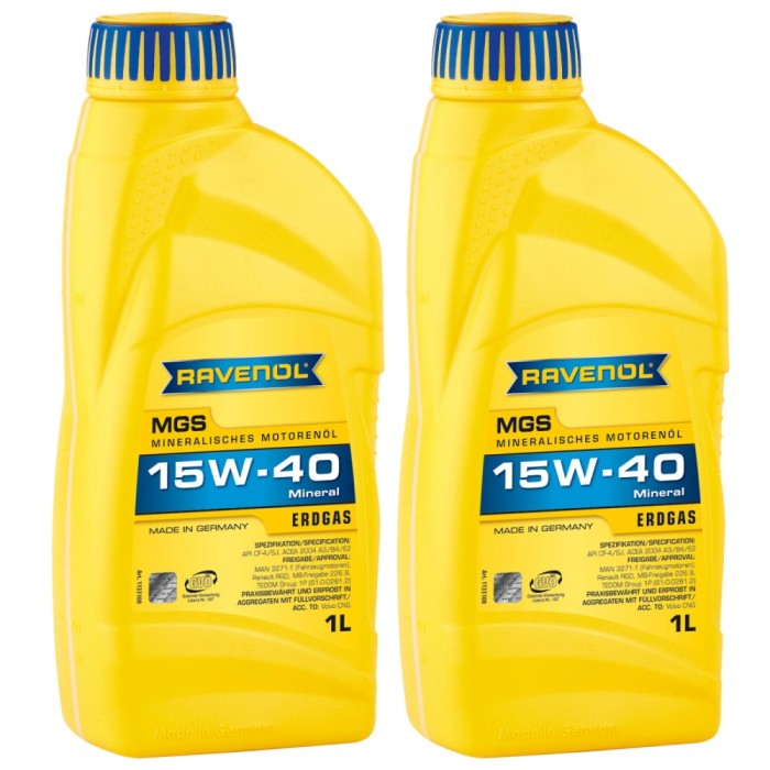 Pachet 2 litri ulei Ravenol MGS Gasmotor 15W40