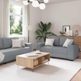 VidaXL Set de canapele cu perne, 2 piese, gri deschis, textil