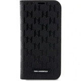 Husa Karl Lagerfeld PU Saffiano Monogram Book pentru iPhone 13 Pro Negru