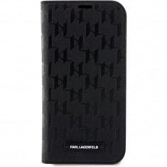 Husa Karl Lagerfeld PU Saffiano Monogram Book pentru iPhone 13 Pro Negru