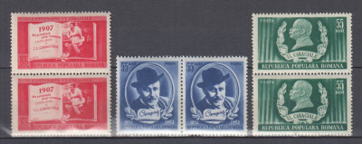 ROMANIA 1952 LP 321 ION LUCA CARAGIALE PERECHE SERII MNH foto