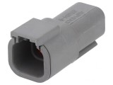 Conector cablu-cablu ATM 4 pini gri IP67
