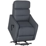 HOMCOM Fotoliu de relaxare cu functie de ridicare, inclusiv telecomanda, suport pentru picioare extensibil, 71 cm x 94 cm x 104 cm, Gri | Aosom Romani