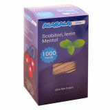 Cumpara ieftin Scobitori Mentolate Lemn, 1000 Buc/Set, 2x66 mm, Ambalate Individual, Scobitori cu Menta, Scobitori cu Varf Mentolat, Scobitori din Lemn cu Aroma de M