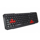 Tastatură Gamer - USB - roșu / negru