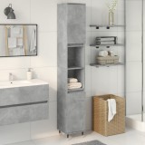 vidaXL Dulap de baie, gri beton, 30x30x190 cm, lemn prelucrat