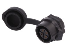 Conector circular soclu 16mm, 4 pini aurit