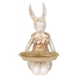 Cumpara ieftin Figurina Iepuras Paste polirasina bej aurie 14x14x26 cm