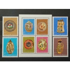 Ungaria 1968 - Ceramică, bloc+serie neuzat