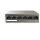 Switch desktop TEF1106P-4-63W cu 6 porturi 10/100Mbps, cu 4 porturi PoE, protectie fulger 6kV, Tenda