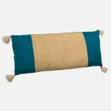 Pernă decorativă cu model &icirc;mpletit, 70x30 cm, Petrol, CMCLASS