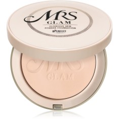 BPerfect Mrs Glam Glorious Skin pudra compacta pentru un aspect mat culoare 01 Light Pink 70 g