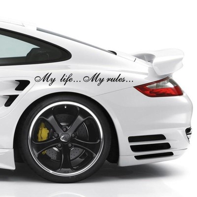 Sticker auto My life...My Rules... negru 60 cm x 8.5 cm foto