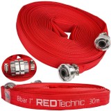 Furtun Irigatii 130m, Tip Pompieri 8 Bar, Cuple, Red Technic, Panza, Conectori Rapizi