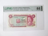 Cumpara ieftin Rară! Bermuda 5 Dollars 1970 UNC,bancnota din imagini gradată PMG 64 la cel mai mic preț