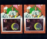 Ajman 1968 - Apollo 7, astronauti, cosmonautica, colita dantelata si nedantelata neuzata