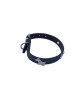 Zgarda albastru inchis accesoriu catel, piele naturala, pentru caini mici, 35 x 1.5 cm, diametru 22-30 cm, Oem