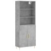 Dulap inalt, gri beton, 69,5x34x180, lemn compozit