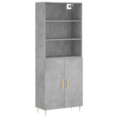 Dulap inalt, gri beton, 69,5x34x180, lemn compozit foto