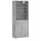 Dulap inalt, gri beton, 69,5x34x180, lemn compozit