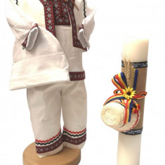 Set Botez Traditional Adi 2 : lumanare Botez Traditional si costumas traditional