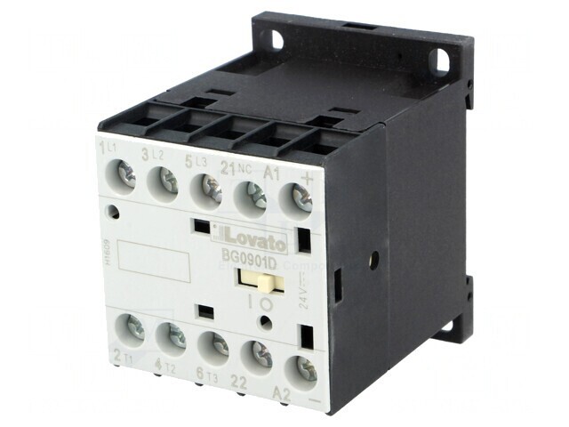 Contactor 3P NO cu 3 Contacte Auxiliare NC 24VDC 9A