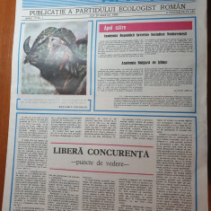 ziarul omul si natura anul 1,nr.1 din 29 martie 1990-prima aparitie a ziarului