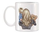 Cana alba personalizata ceramica, Mama si Fiul, INOVATIX&reg;. 330ml, Oem