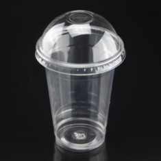 Pahare frappe PET cu capac, 400 ml, 100 buc/set foto