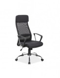 Scaun directorial SL Q345, brate polipropilena, suport lombar, tapiterie mesh si stofa, mecanism balans, cadru cromat, 100 kg, negru