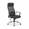 Scaun directorial SL Q345, brate polipropilena, suport lombar, tapiterie mesh si stofa, mecanism balans, cadru cromat, 100 kg, negru