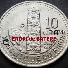 Moneda exotica 10 CENTAVOS - GUATEMALA, anul 1991 * cod 718 = ERORI SCURGERE