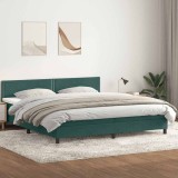 Cumpara ieftin Pat box spring cu saltea, verde &icirc;nchis, 180x210 cm, catifea