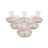 Set de cani de ceai, Crem, 25x10x35 cm