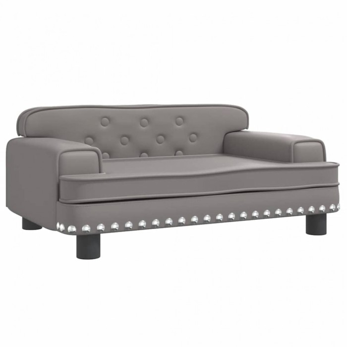 Pat de caini, gri, 70x45x30 cm, piele ecologica