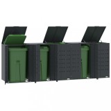 Gossi depozitare cos gunoi roti 5 cosuri antracit 345x79x117 cm otel