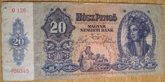 B11 33 - Bancnota foarte veche - Ungaria - 20 pengo - 1941