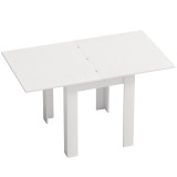 HOMCOM Masă de Dining Extensibilă pentru 4-6 Persoane din PAL și Oțel, 140 x 80 x 77,5 cm, Alb cu Efect de Lemn | Aosom Romania
