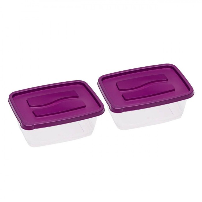 Set Recipiente Alimente, Model 2.3L, Capacitate 2.3L, Transparent, Capac Mov, 2 Bucăți