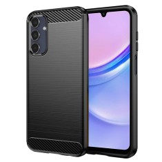 Husa Samsung Galaxy A15 4G Techsuit Carbon Silicone, negru foto