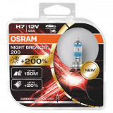 Set 2 Becuri Auto Halogen, Night Breaker Laser 200, H7 12V 55W, OSRAM