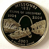 AMERICA QUARTER DOLLAR 2003 S.PROOF, AG.900, (Lewis si Clark St. Louis-MISSOURI), America de Nord, Argint