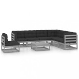 vidaXL Set mobilier grădină cu perne, 8 piese, lemn masiv de pin 3076821