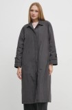 Sandro Ferrone palton femei, culoarea gri, de tranzitie, oversize, SFS15YBEALASKA