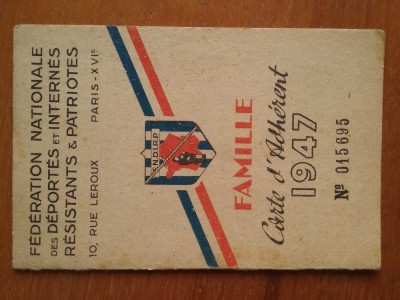 1947-Franta-legitimatie de aderent F.N.D.I.R.P. foto