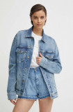 Cumpara ieftin Pepe Jeans geaca jeans BOYFRIEND JACKET femei, de tranzitie, oversize, PL402390RH8