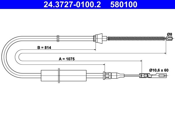 ATE 24.3727-0100.2 Cablu, frana de parcare