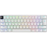 Tastatura mecanica gaming Logitech G PRO X 60 LIGHTSPEED, Ultra Compact TKL, Lightsync RGB, switch-uri GX tactile, Alb