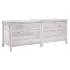 Lada depozitare de gradina alb 150x50x56,5 cm lemn masiv brad foto