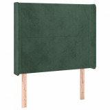 Tăblie pat cu aripioare verde &icirc;nchis 103x16x118/128 cm catifea